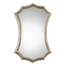 Hammered Silver Metal Framed Wall Mirror for Home Decoration